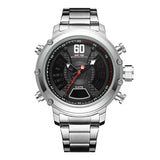 Dual Display Stainless Steel Strap Men Watch