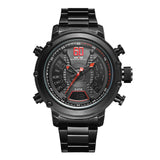 Dual Display Stainless Steel Strap Men Watch
