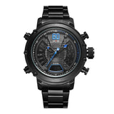 Dual Display Stainless Steel Strap Men Watch