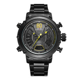 Dual Display Stainless Steel Strap Men Watch